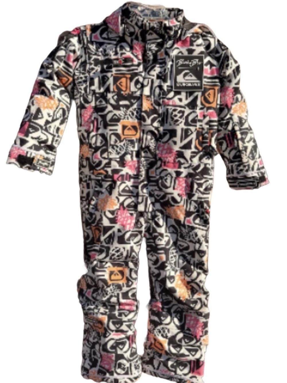 Quiksilver for BinkyBro Kids Black Ski One-Piece with Pink and Orange Accents